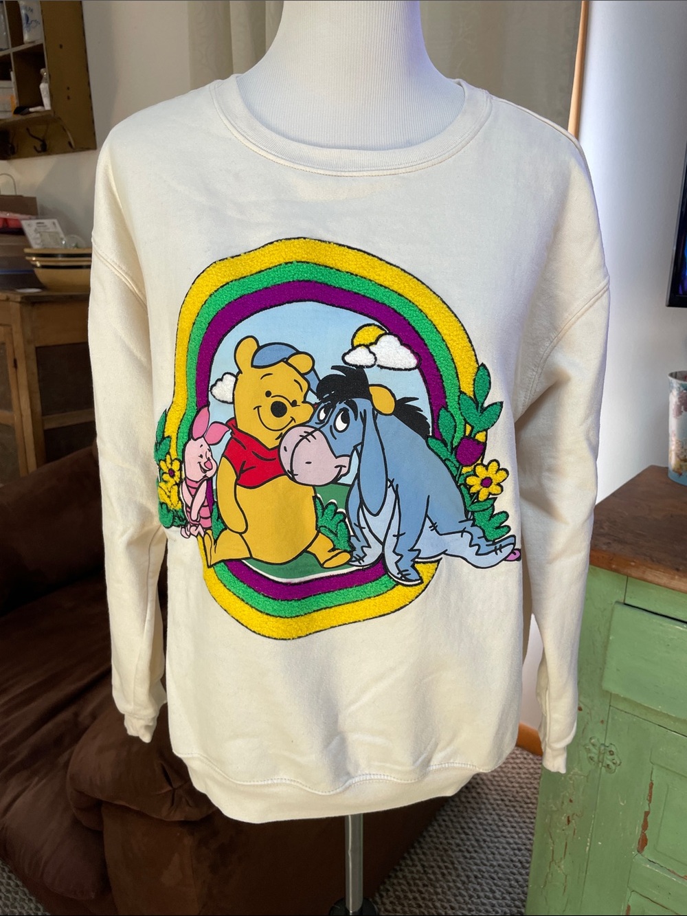 Cream Winnie the Pooh & Eeyore Graphic Sweatshirt